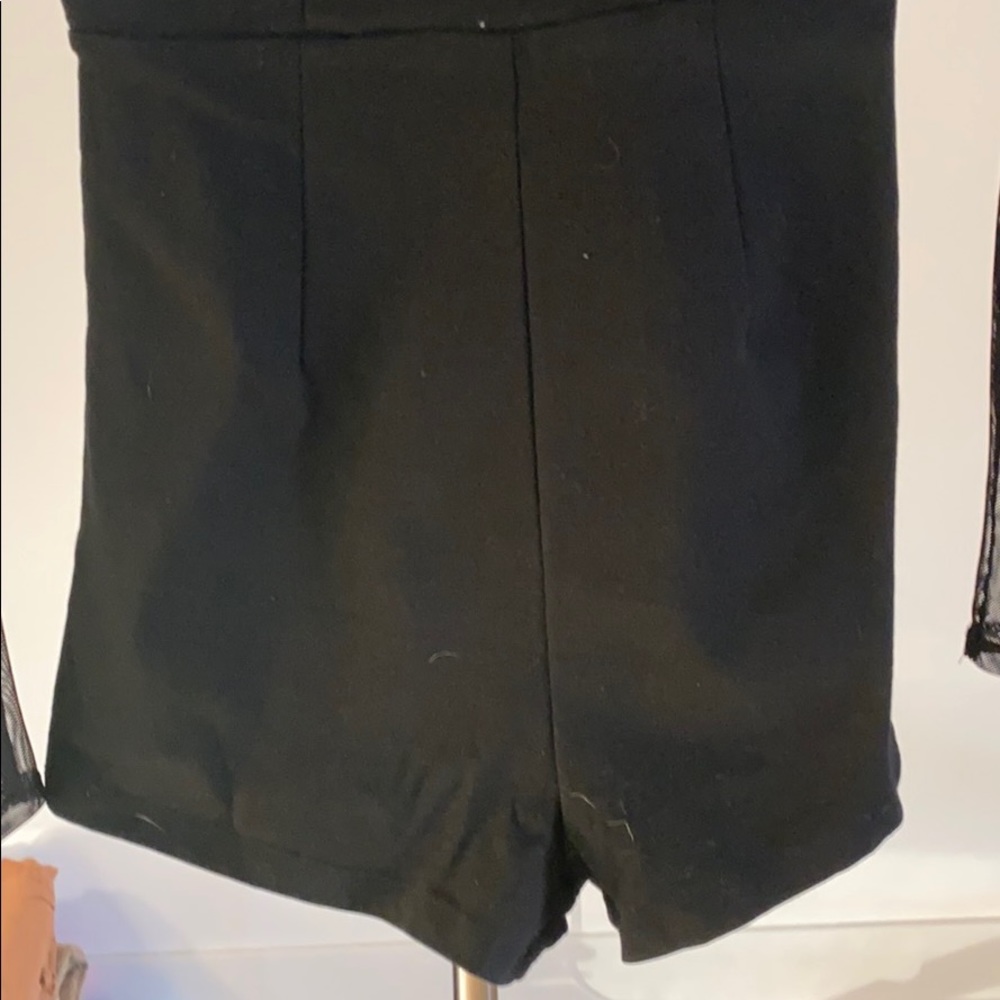 Romper With Sheer Top And Open Back - image 3